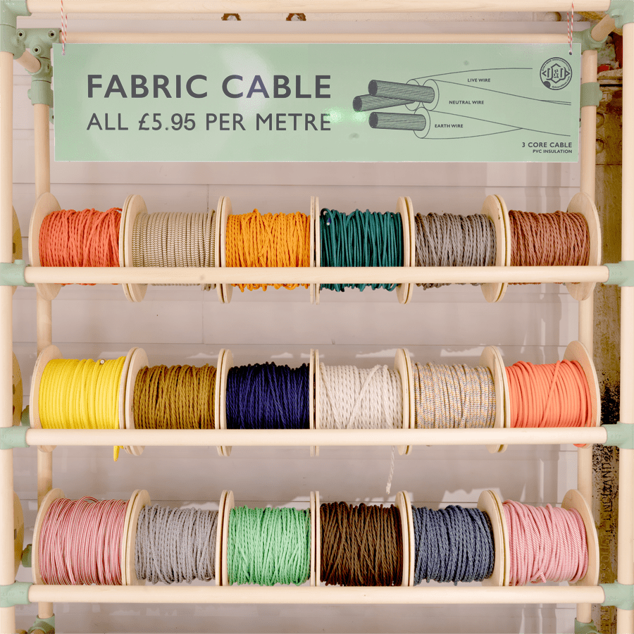 APPLE GREEN FABRIC CABLE - DYKE & DEAN