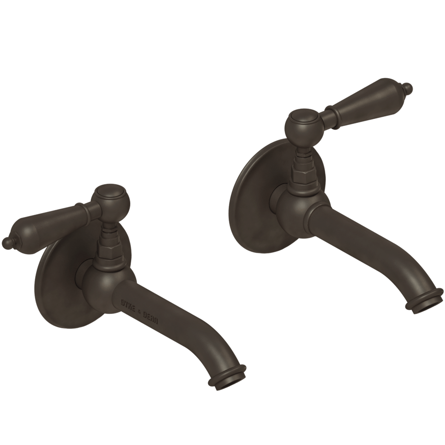 BASIN TWIN METAL LEVER HANDLE TAPS - DYKE & DEAN