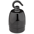 BLACK CERAMIC E27 SCREW BULB HOLDER HOOK - DYKE & DEAN