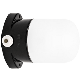 BLACK CERAMIC MOUNTED WALL LIGHT FROSTED E27 - DYKE & DEAN