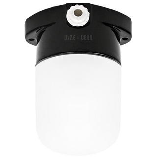 BLACK CERAMIC MOUNTED WALL LIGHT FROSTED E27 - DYKE & DEAN