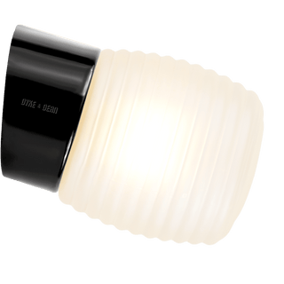 BLACK CERAMIC REARWIRED ANGLED LAMPS - DYKE & DEAN