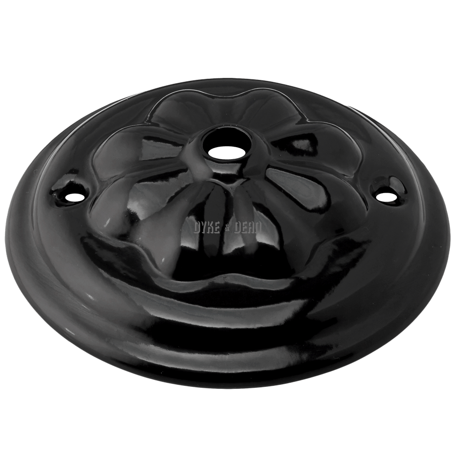 BLACK CERAMIC VICTORIAN CEILING ROSE - DYKE & DEAN