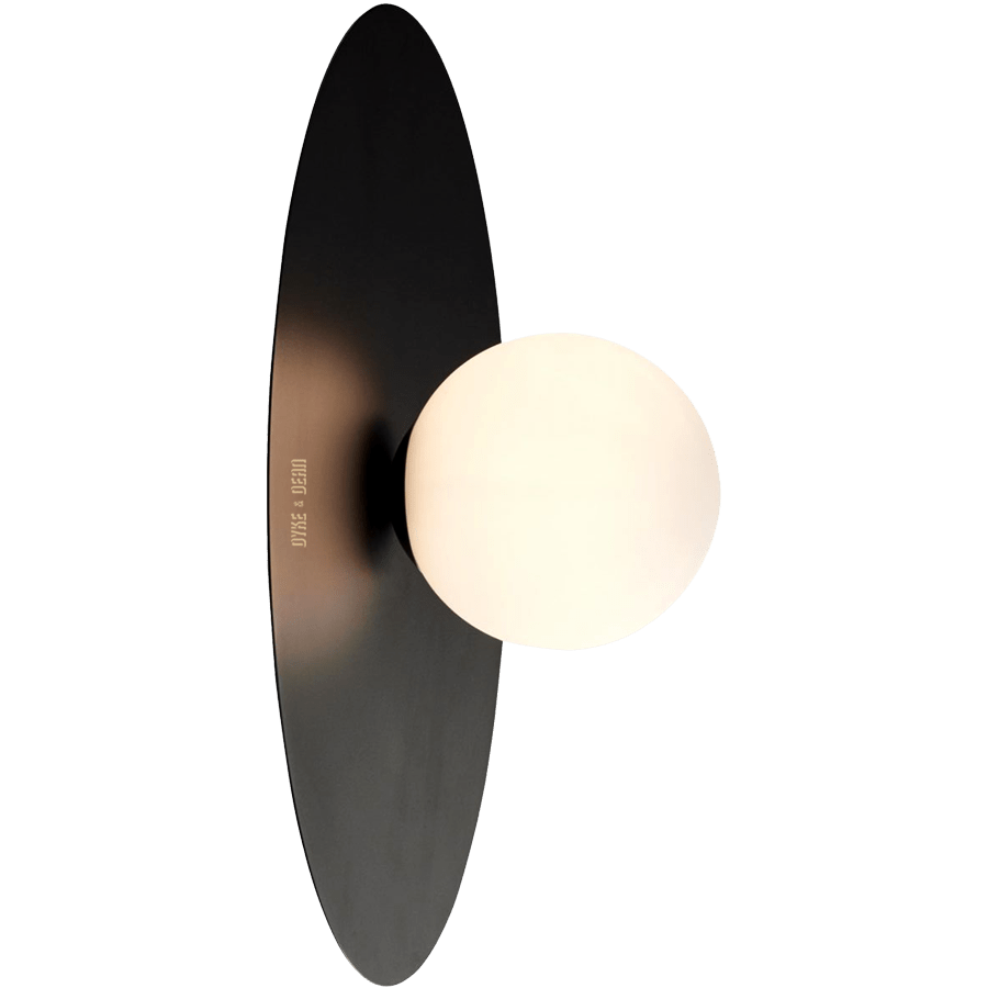 BLACK DISC GLOBE WALL LIGHT - DYKE & DEAN