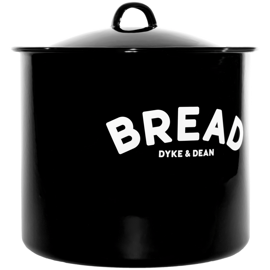 BLACK ENAMEL BREAD BIN - DYKE & DEAN