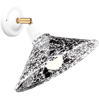 BLACK ENAMEL ELBOW WHITE CERAMIC LAMP - DYKE & DEAN