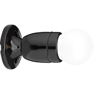 BLACK FIXED STUBBY CERAMIC LAMP - DYKE & DEAN