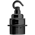 BLACK PLATED E27 METAL BULB HOLDER HOOKED - DYKE & DEAN