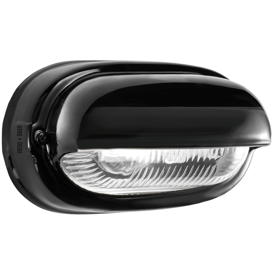 BLACK PORCELAIN BULKHEAD LAMP - DYKE & DEAN