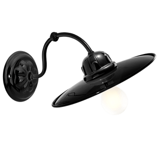 BLACK PORCELAIN VICTORIAN WALL LIGHT - DYKE & DEAN