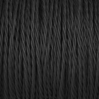 BLACK TWISTED FABRIC CABLE - FABRIC CABLE - DYKE & DEAN  - Homewares | Lighting | Modern Home Furnishings