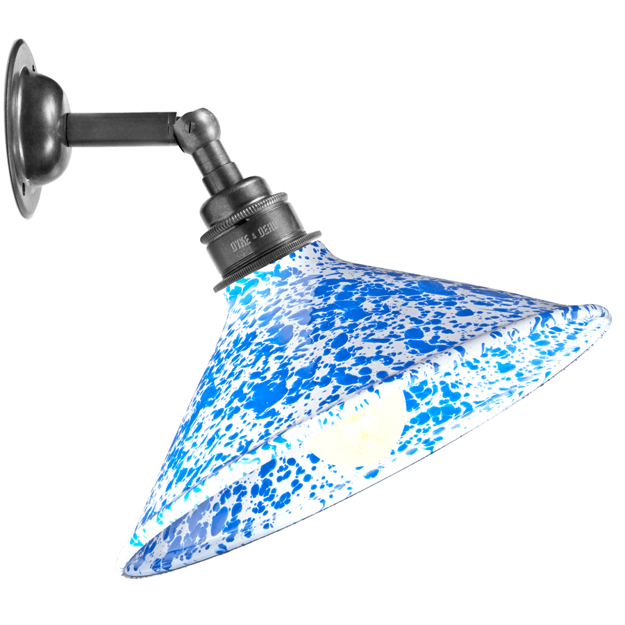 BLUE CONE SHADE SPLATTERWARE WALL LAMP - WALL LIGHTS - DYKE & DEAN  - Homewares | Lighting | Modern Home Furnishings