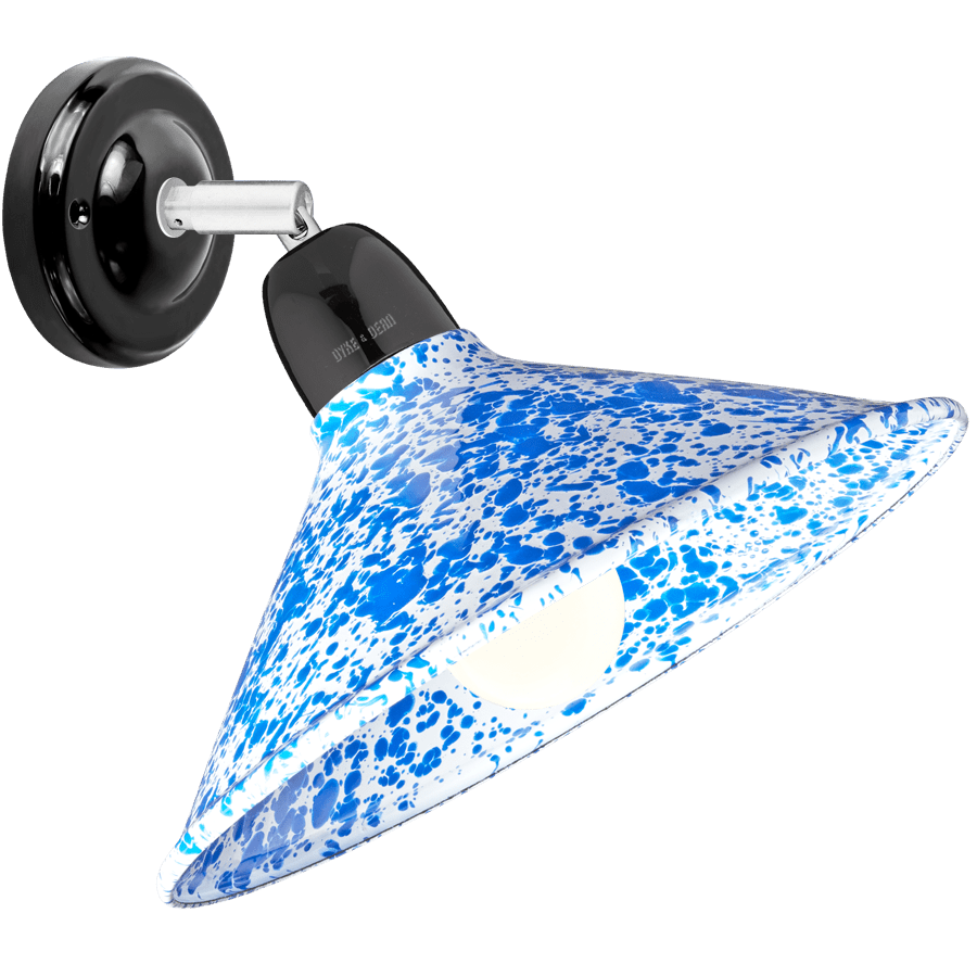 BLUE ENAMEL BRASS ELBOW BLACK CERAMIC LAMP - WALL LIGHTS - DYKE & DEAN  - Homewares | Lighting | Modern Home Furnishings