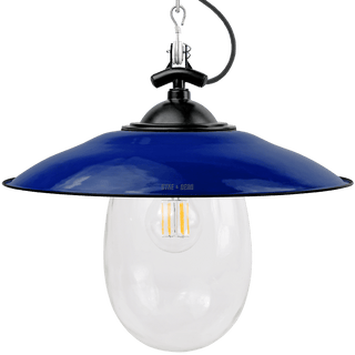 BLUE ENAMEL SHADED BELL JAR LIGHT - OTHER LIGHTS - DYKE & DEAN  - Homewares | Lighting | Modern Home Furnishings