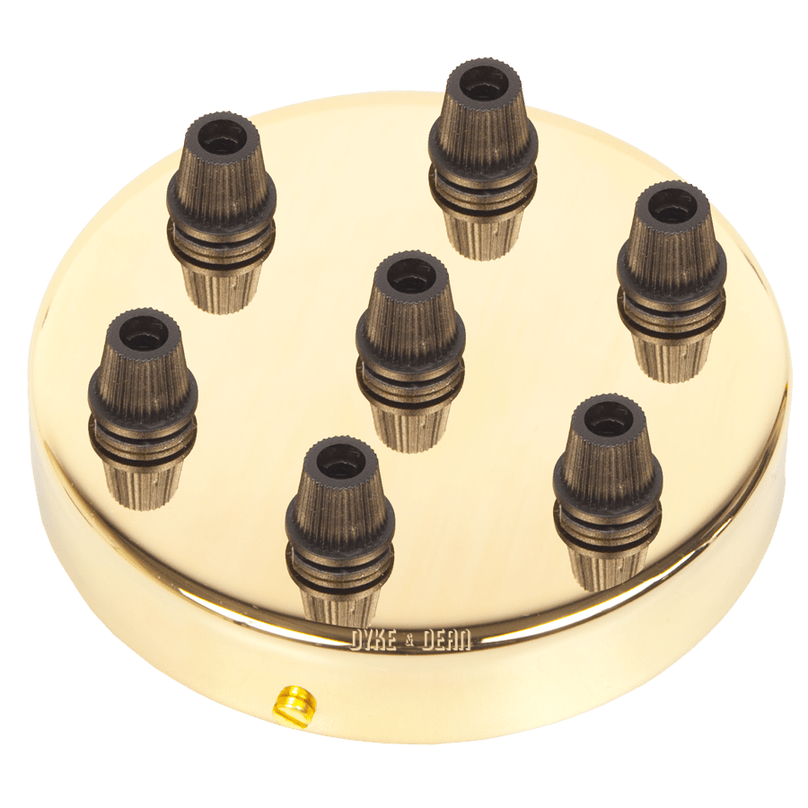 BRASS 7 WAY CABLE CEILING ROSE - DYKE & DEAN