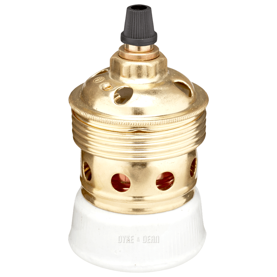 BRASS E40 BULB HOLDER CERAMIC BASE - DYKE & DEAN