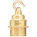 BRASS HOOKED E27 BULB HOLDER - DYKE & DEAN