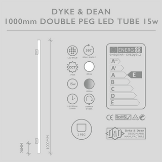 BRASS PEG TUBE BULB DOUBLE MOUNT 1000 - DYKE & DEAN