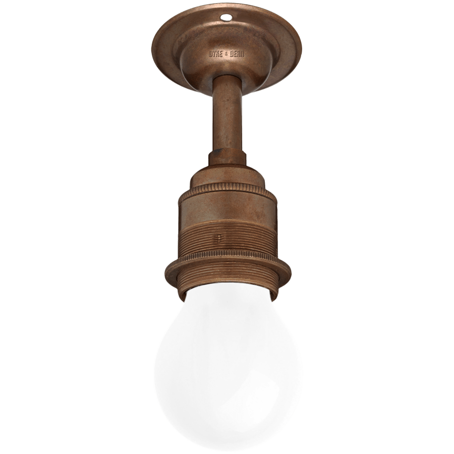 BRONZE EFFECT FIXED EXTENDED E27 WALL BULB HOLDER - DYKE & DEAN