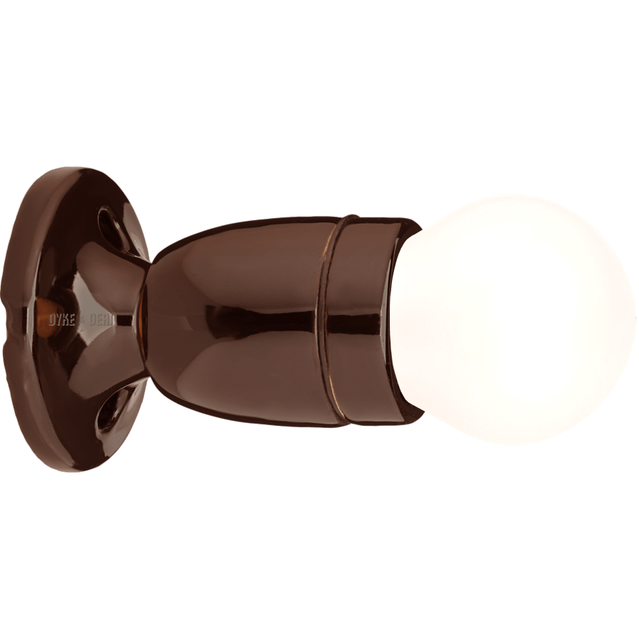 BROWN FIXED STUBBY CERAMIC LAMP - DYKE & DEAN