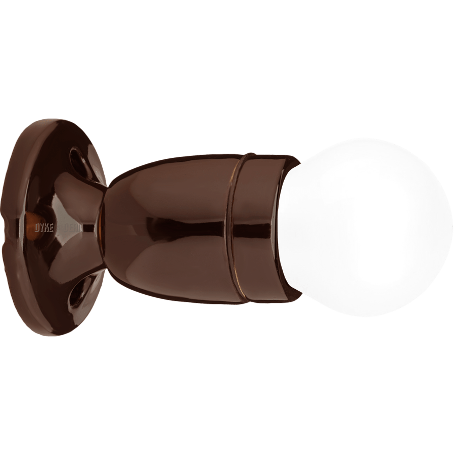 BROWN FIXED STUBBY CERAMIC LAMP - DYKE & DEAN