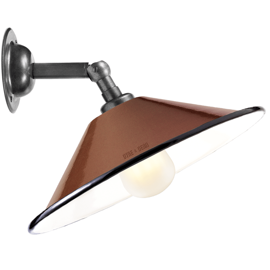 BROWN SMALL CONE SHADE WALL LAMP - DYKE & DEAN