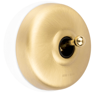 BRUSHED BRASS 2 WAY TOGGLE WALL SWITCH - DYKE & DEAN