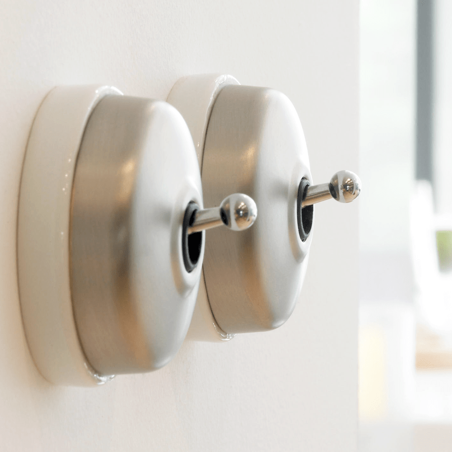 BRUSHED BRASS 2 WAY TOGGLE WALL SWITCH - DYKE & DEAN