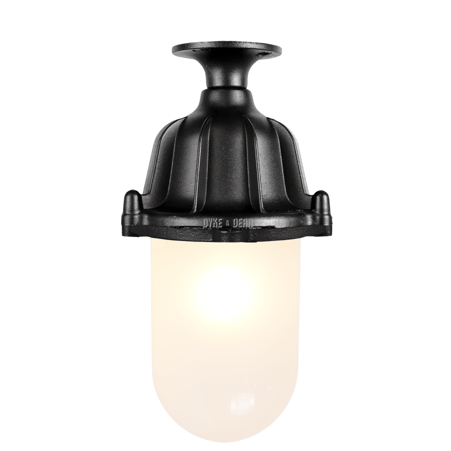 CAST LANTERN PENDANT FIXED FROSTED BLACK - DYKE & DEAN