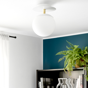 CEILING SCONCE DISC WALL LIGHT WHITE BRASS - LIGHTING - DYKE & DEAN  - Homewares | Lighting | Modern Home Furnishings