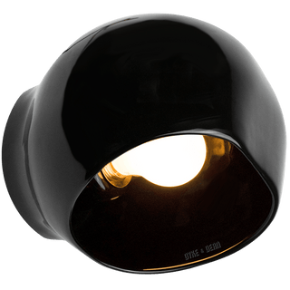 CERAMIC HOOD WALL LAMP BLACK - DYKE & DEAN