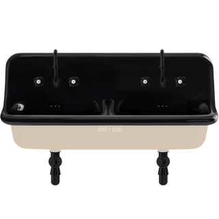 CERAMIC MOUNTED DOUBLE SINK WITH COLOUR OPTIONS - DYKE & DEAN