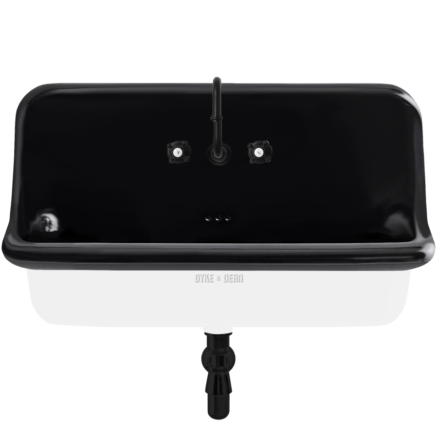 CERAMIC MOUNTED LARGE SINK WITH COLOUR OPTIONS - DYKE & DEAN