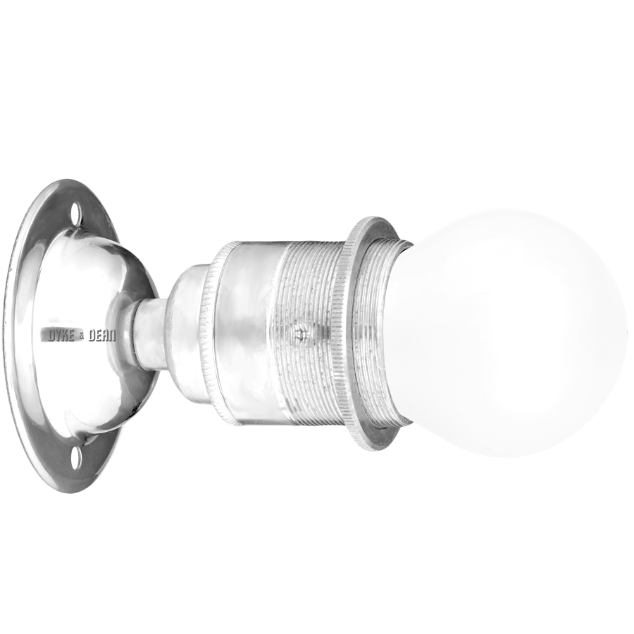 CHROME FIXED E27 WALL BULB HOLDER - DYKE & DEAN