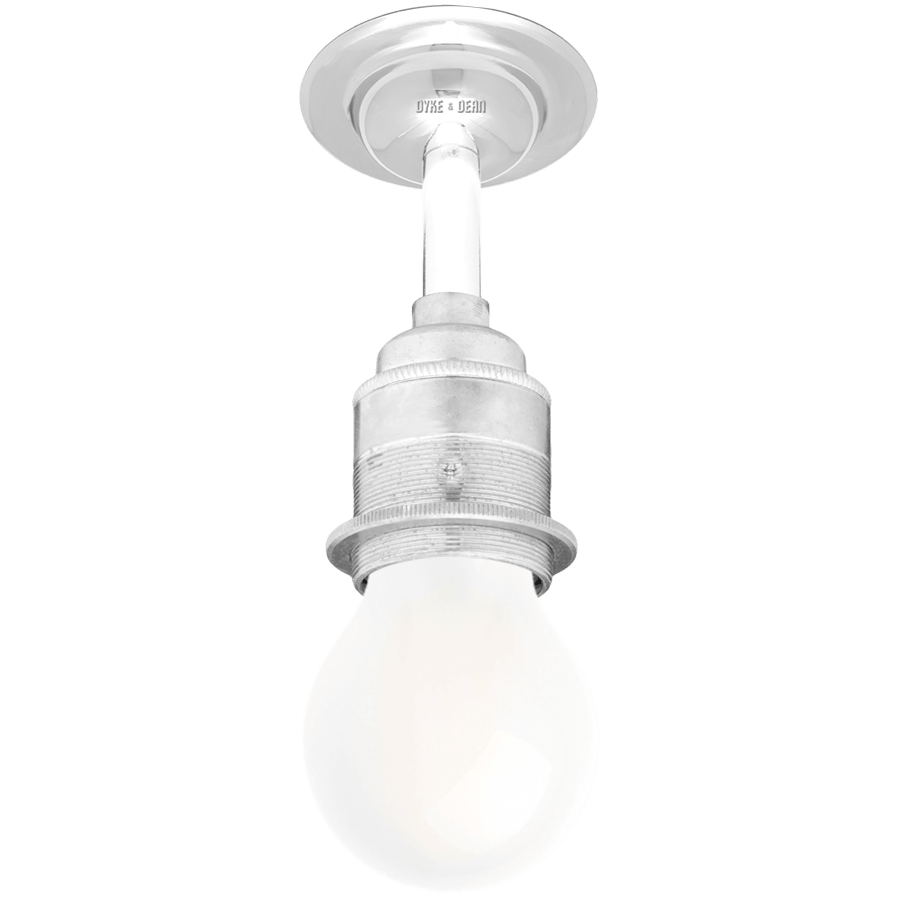 CHROME FIXED EXTENDED E27 WALL BULB HOLDER - DYKE & DEAN