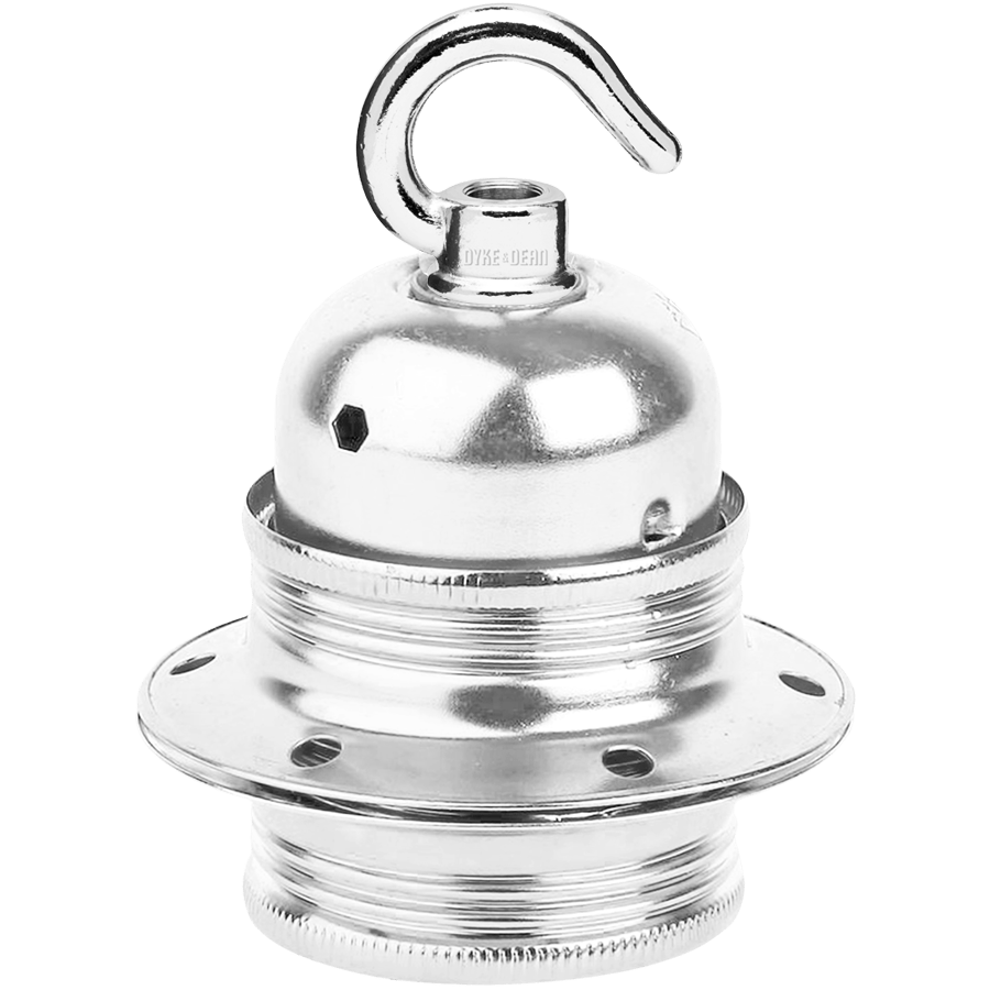 CHROME PLATED HOOKED E27 BULB HOLDER - DYKE & DEAN
