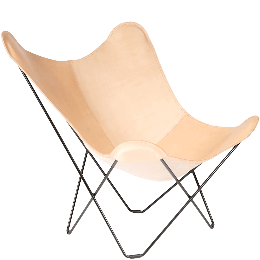 CUERO BUTTERFLY CHAIR NATURAL LEATHER - DYKE & DEAN