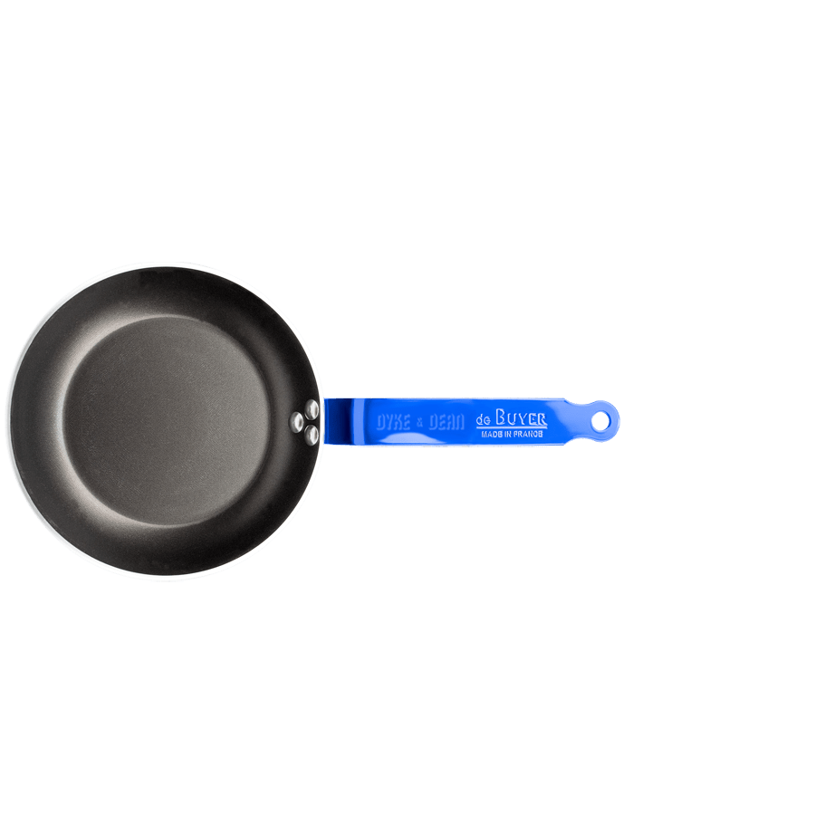 DE BUYER CHOC FRYING PANS BLUE HANDLES - DYKE & DEAN