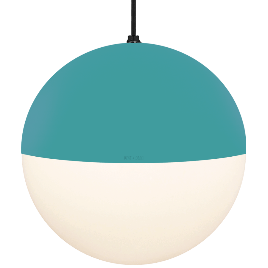 DOME CAPPED OPAL GLOBE PENDANT BESPOKE COLOUR 400MM - DYKE & DEAN