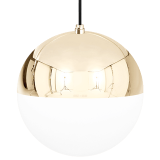 DOME CAPPED OPAL GLOBE PENDANT BRASS 300MM - DYKE & DEAN