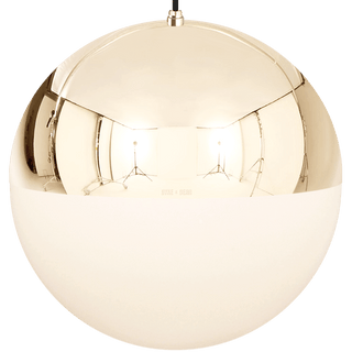 DOME CAPPED OPAL GLOBE PENDANT BRASS 600MM - DYKE & DEAN