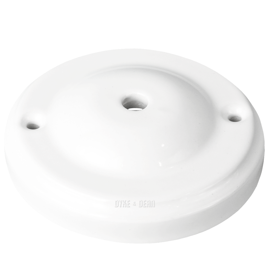DOME STYLE WHITE CERAMIC CEILING ROSE - DYKE & DEAN