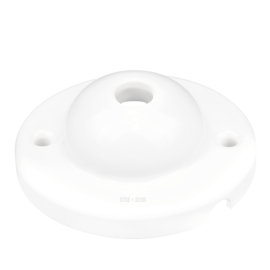DOUBLE DOME WHITE CERAMIC CEILING ROSE - DYKE & DEAN