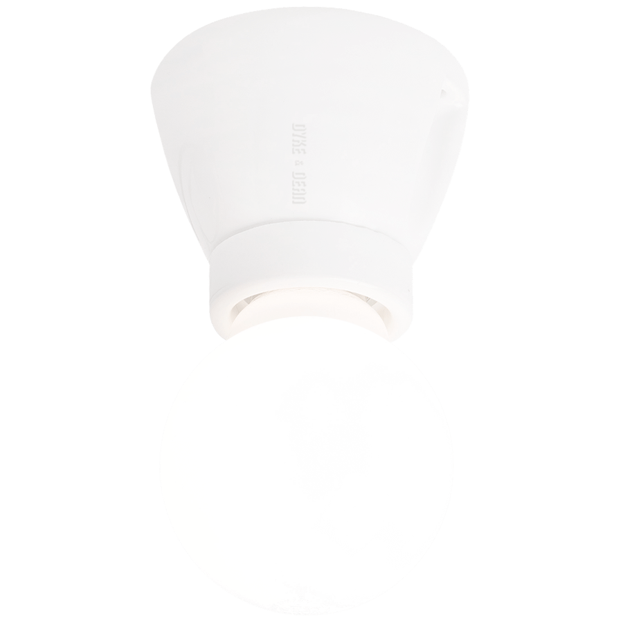 DYKE & DEAN FIXED SOCKET WHITE CERAMIC LAMP - DYKE & DEAN