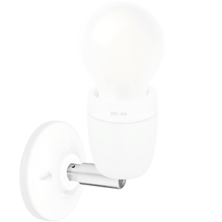 DYKE & DEAN WHITE CERAMIC WALL LAMP CHROME ELBOW - DYKE & DEAN