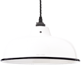 ENAMEL WHITE NECK VENT SHADE - DYKE & DEAN