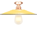 FIXED FLAT CUSTARD ENAMEL SHADE - DYKE & DEAN