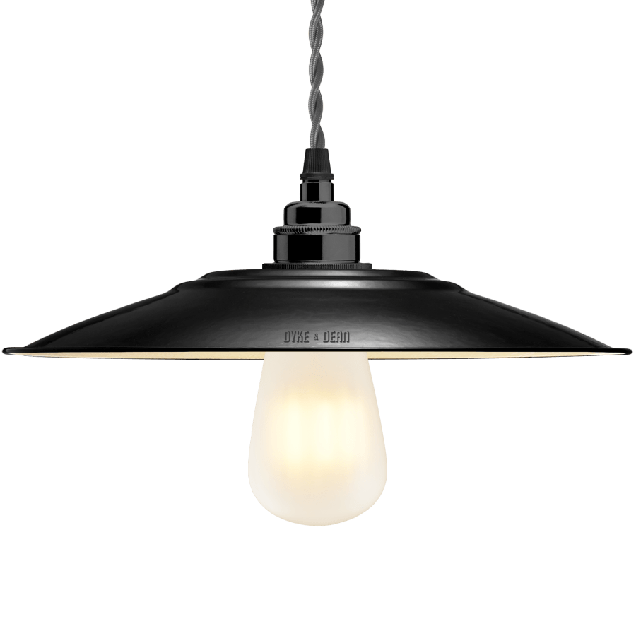 FLAT BLACK ENAMEL SHADE - DYKE & DEAN