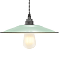 FLAT MINT GREEN ENAMEL SHADE - DYKE & DEAN
