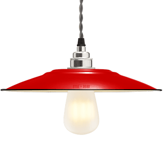 FLAT RED ENAMEL SHADE - DYKE & DEAN